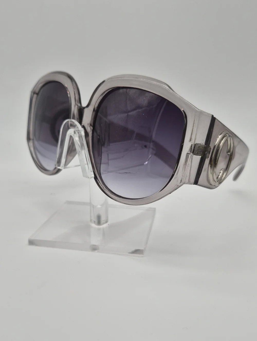 Clear Gray Oversized Women's Sunglasses